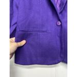 Adolfo International Women’s 100% Wool Blazer Size 8 Purple Single-Button Photo 2