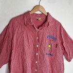 Looney Tunes  Red & White Check Short Sleeve Button Up Shirt Photo 3