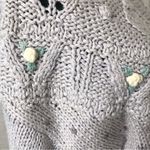 Vintage 90s Floral 3D Textured Sweater Violet Size Small Purple Photo 3