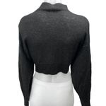 ZARA  Women's Black Wool Mock Neck Long Sleeve Pullover Crop Top Sweater Size M Photo 1
