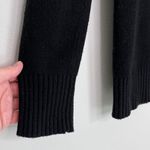 J.Crew  Women’s Cashmere Wool Blend Dream Zip Henley Sweater Black Small Photo 7