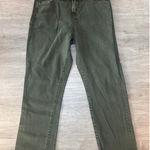 Hidden Belted Olive Green Jeans High Waist Straight Leg Denim Size 26 Photo 0