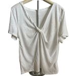 A New Day Women's White Short Sleeve Linen V-Neck T-Shirt - Size Medium - NWT Photo 0