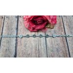 None Pretty Silver Tone & Black Rhinestone Floral Link Tennis Bracelet 7.25" Long Photo 7