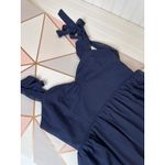 Lulus  Radiant Charisma Navy Chiffon Ruched Tie-Strap Maxi Dress Bridesmaid Sz M Photo 5