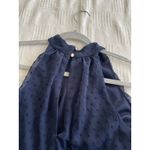 Julia Jordan  Navy Blue Swiss Dot Mock Neck Maxi‎ Dress Size 4 Photo 5