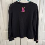 Jack B Quick ribbon beaded embroidered owl cardigan size large Black Photo 5