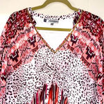 Jennifer Lopez  Women Batwing Jeweled V-Neck Tops Blouse  Size L Photo 1