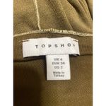 Topshop  Olive Green Exposed Seam Knit Long Sleeve Bodycon Midi Dress Size 2 Photo 3