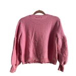 Hello Molly  Chunky Knit Cotton Sweater Pink Cropped Size M Photo 3