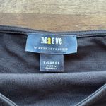 Anthropologie  Maeve Crop Tank Corset Size XL Black Faux Leather Stretch Photo 3