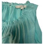 Loft Ruffle Gathered High Neck Sleeveless Tiered Swing Lined Dress Mint S Photo 12