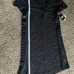 DKNY  Black Textured V-Neck Dress Photo 2