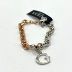 Guess Pave Quatro G Logo Curb Chain Link Bracelet in Two-Tone MSRP $32 NWT Photo 0