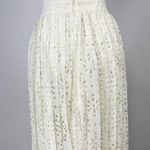 $458 NWT See by Chloe Eyelet Lasercut Pleated Midi Skirt Cream Size 38/ US 4 Photo 12