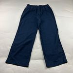Briggs New York Washed Navy Linen Blend Wide Leg Lounge Pant L Photo 0