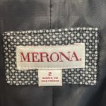 Merona Womens 2 Blazer Black White Gray Wool Blend 1 Button Professional Jacket Photo 3