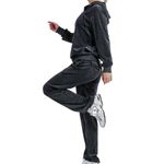 NWT ~ Gray Velour 2 Piece Casual Lounge Pockets Activewear Suit ~ Women's MEDIUM Photo 2