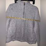 Athleta Ottoman Ribbed Quarter Zip Sweatshirt Light Gray Size M Photo 7