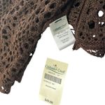 Coldwater Creek  Open Knit Crochet Lightweight Fashion Scarf Solid Brown Boho New Photo 2