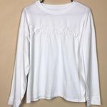 Calvin Klein Performance Women’s Puffy Letters Spell Out White Long Sleeve Shirt Photo 0