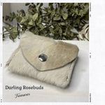 Hair on Hide Genuine Leather Card Holder with snap closure. Made in USA Tan Photo 5