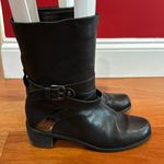Stuart Weitzman  soft Leather Round Toe Buckle Moto Boots Women's size 7.5 Photo 3