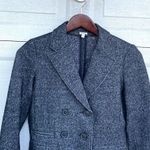 J.Crew Blazer Wool Blend Size 4 Thandie Gray Double Breasted Cotton Photo 3