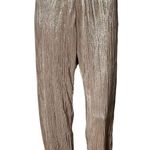 Victoria's Secret  Gold Metallic Plisse Pleated Joggers Size Small Photo 1