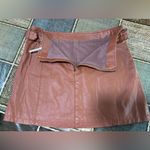 Free People π©·π©· Tan Honey Leather A-Line Skirt vegan size 10ππ Photo 7