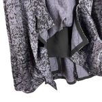 Rebecca Taylor White Noise Purple Black Snap Up Slit Silk A Line Pleat Skirt 0 Photo 9