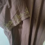 Natori Cruz‎  Embroidered Caftan Dress Bohemian Maxi Long Sleeve Brown Large Photo 1