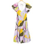 NWT La Ligne Stella Tiered Ruffle Cotton Midi Dress Lavender Swirl Size Small Purple Photo 4