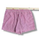 Loft  Pink White Striped Elastic Waist Cotton Shorts Women’s Medium Photo 2