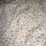 basic editions COPY - Vintage Button Up Blouse White Pink Roses Size Large Photo 14