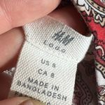 H&M  Red Maroon White Printed Vneck Long Sleeve Dress Size 8 Photo 6