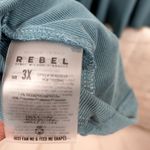 Rebel plus size sleeveless mock wrap shirt Blue Photo 5