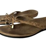 Vionic Bella Toe Post Sandal Flip FlopTan Cork Bow Thong size 10.5 Photo 1