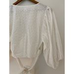 L Space Anthropologie Eyelet White Lace Puff Sleeve Tie Wrap Around Waist Crop M Size M Photo 7