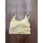 Offline by Aerie Light Yellow Sunburst Logo Crop Tank Top S Photo 0