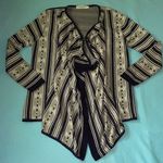 Cotton Emporium  open front draped waterfall cardigan tribal Aztec NEW size L Photo 1