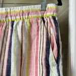 Old Navy  Striped Linen Wide Leg Drawstring Pants Size Medium with Pockets Photo 3
