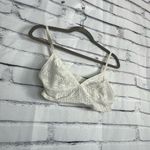 Aerie White Lace Bralette Wireless Women’s Large Soft Stretch Lined Crop Top Y2K Photo 2