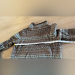 Cyrus Devotion by  mock neck fair isle sweater brown tan teal size small Photo 4