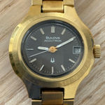 Bulova  Accutron Super Rare Ladies Vintage Watch Brown Oval Dial Gold Bracelet Photo 0