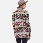 Lucky Brand ‎ Intarsia Open Waterfall Cardigan Women's Small Boho Sweater Western Photo 3