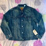 Levi's NWT Strauss & Co. Dark Wash Relax Trucker Denim Jacket Men Size Medium Women Size Large Photo 0