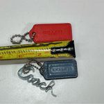 Coach lot 2 Poppy Cursive Script & Tag Blue Clear, Leather Red Bag Charms Y2K Photo 1