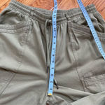 7 For All Mankind baggy cargo pants olive green khaki cotton drawstring Sz M Photo 7