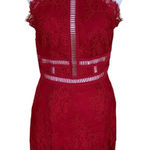NBD  Lace Bodycon Dress M Red Cocktail Party Date Night Chic Photo 0